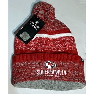 Kansas City Chiefs Super Bowl LV Tampa Bay Knit Beenie Pom Hat 47 Brand NFL NWT
